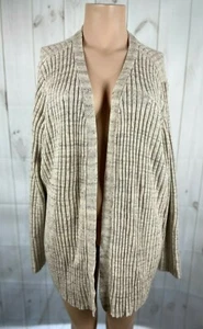 Nuevo con etiquetas Suéter Cárdigan Lane Bryant Beige Acanalado Cordones Espalda - 26/28 - Imagen 1 de 6