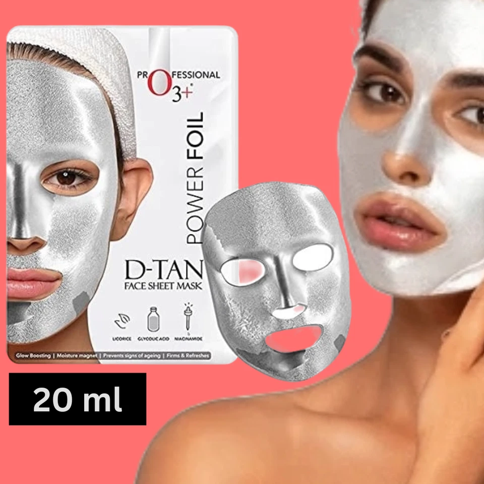 O3+ Power Foil D-Tan Face sheet Mask for Oil Control &Acne For men / Women - 20g - Image 1 of 4