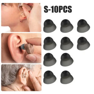 10Pcs Closed Fit Hearing Aid Domes Earplug Silicone Anti Static Eartips S(8mm) - Picture 1 of 9