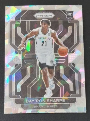 2021-22 Panini Prizm Dayron Sharpe Rookie Silver Cracked Ice #281. Brooklyn Nets - Image 1 of 2