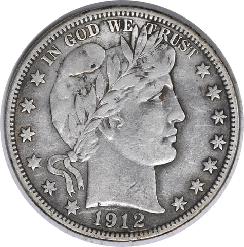 1912-S Barber Silver Half Dollar VF Uncertified #225 Cover