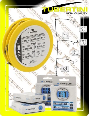 TUBERTINI S.R.L. Lenza pronta Tubertini VLP RIG 1 cm.80 3 ami fluorocarbon pagelli saraghi