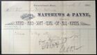 1902 Billhead~Matthews & Payne, Yarmouthport, Mass. Hard And Soft Coal