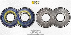 Ouroboros 2022 2oz PCGS MS70 TOP POP Antiqued Silver Coin Perth Mint COA NFC - Picture 1 of 5