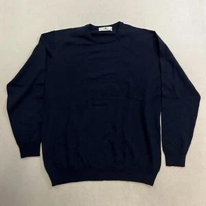 Pierre Balmain Sweater Adult EUR 56 Navy Blue Pure Merino Wool Pullover Italy - Picture 1 of 7