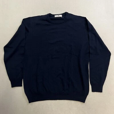 Pierre Balmain Sweater Adult EUR 56 Navy Blue Pure Merino Wool Pullover Italy - Image 1 of 4