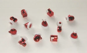 Weihnachtsmannartikel Mini Ornamente rot mit weißem Rand Handschuh, Mütze, Briefkasten, Stiefel 20 mm - Bild 1 von 7
