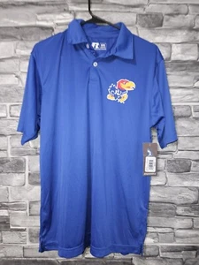 Russell Blue KU Kansas Jayhawks Poloshirt Herren Medium 38-40 Neu mit Etikett  - Bild 1 von 12