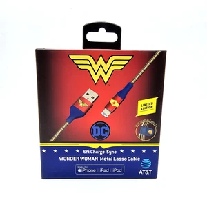 MFi-Certified Comics Wonder Woman Lasso USB-A to Lightning Cable for Iphone - Picture 1 of 4