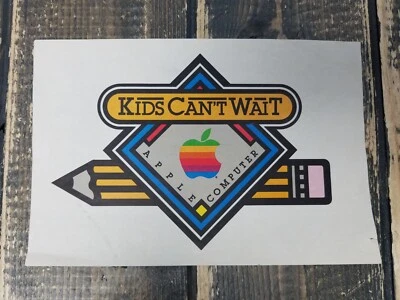 1982 VINTAGE Apple Computer Decals "Kids Can't Wait" Campaign - Image 1 of 4