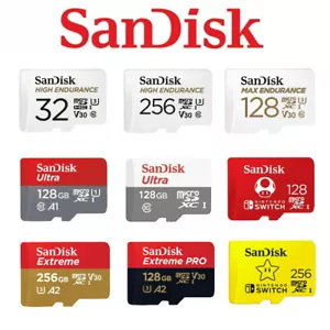 SanDisk 32G 64G 128G 256G Micro SD Card Ultra Extreme Pro High Endurance Max - Picture 1 of 40