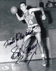 BOB COUSY HAND SIGNED 8x10 PHOTO BOSTON CELTICS HOF LEGEND JSA - Picture 1 of 1