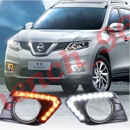 2 светодиодные дневные ходовые огни противотуманные фары с указателем поворота для Nissan X-Trail 2014-16 - Изображение 1 из 4
