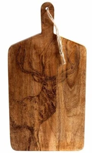 Chopping Board Wooden Stag Cutting Serving Food Preparation Kitchen Organic 50cm - Picture 1 of 6