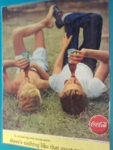 Bottiglia Coca-Cola 1956 arte ".Grande Gusto di Coca-Cola" pubblicità stampa promo vintage - Foto 1 di 1