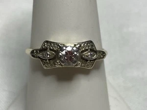 VINTAGE! 1/3 cttw massiver 14K YG/WG natürlicher Altschliff Diamant Verlobungsring Größe 9 - Bild 1 von 7