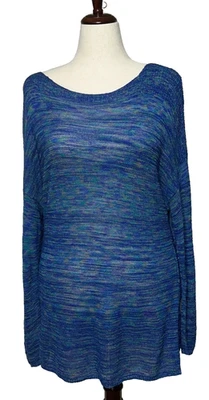 Suéter Coldwater Creek Mujer 2X 20-22 Azul Verde Ligero Pullover Carrera Foto 1 de 4