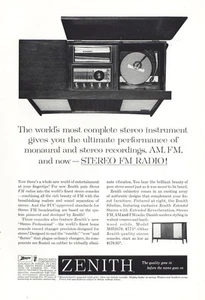 1961 Zenith Stereo FM Radio: Most Complete Stereo Instrument Vintage Print Ad - Picture 1 of 1