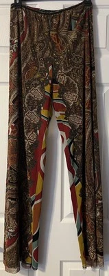 Pantalones de malla Jean-Paul GAULTIER MAILLE vanguardistas con estampado de cachemira talla L  Foto 1 de 4