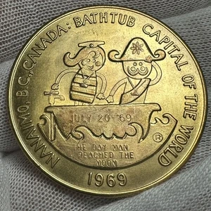Canada 1969 The Day Man Reached The Moon Jul 20 1969 Rare Nanaimo Bathtub Token - Picture 1 of 2