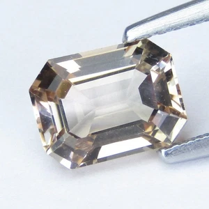 2.09Cts Gorgeous Natural Peach Color Morganite Emerald Cut Loose Gemstone - Picture 1 of 5