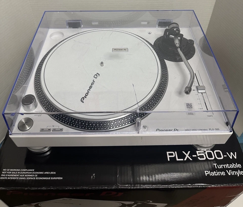 Tocadiscos de vinilo Pioneer DJ PLX-500 blanco de accionamiento directo leer Foto 1 de 3