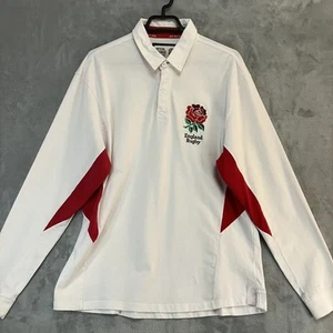 England Rugby Union Official Licenced White long Sleeve Shirt Men's Size XL - Picture 1 of 7