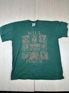 VTG Screen Stars By Fruit Of The Loom T-Shirt Men Large Green Will Power Graphic - Picture 1 of 6
