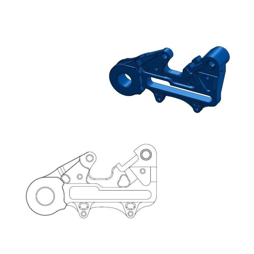 MotoMaster Blue Rear Caliper Adapter for Husqvarna TE300 2014-2017 Foto 1 de 1