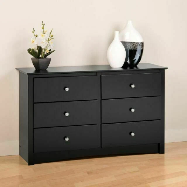 Prepac BDC4829 6 Drawer Dresser - Black