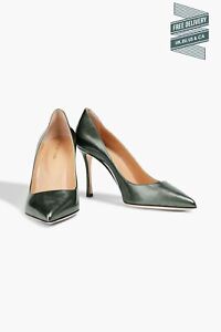 RRP€550 SERGIO ROSSI Leather Court Shoes US10 UK7 EU40 Patent Made in Italy