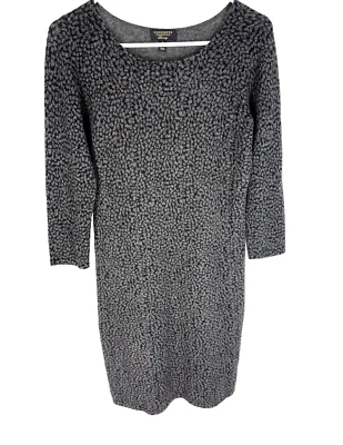 Vestido para mujer CHARTER CLUB gris S cachemir tranquilo lujo estampado animal pulóver Foto 1 de 4