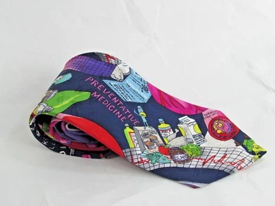 Nicole Miller MD Corbata Estetoscopio Doctor Enfermera Medicina Corbata 100% Seda Cirugía Foto 1 de 4