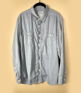 Lucky Brand Shirt Mens Size Large Dugarees Blue Cotton Button Up Long Sleeve L - Picture 1 of 13
