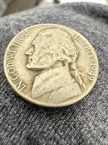 1949-D Jefferson Nickel Pre-War Composition - Picture 1 of 5