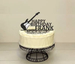 Musik Gitarre JEDE FARBE personalisiert individuell KUNSTSTOFF Tortenaufleger - Bild 1 von 4