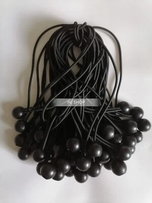 50pcs 9" Black Ball Bungee Bungie Cord Canopy Tarp Tie Downs Straps
