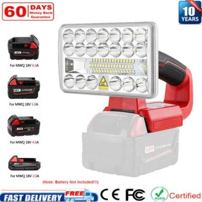 for Milwaukee M18 Battery Cordless LED Work 18W 2000LM Flashlight Jobsite Light - Image 1 of 4