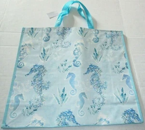 Coastal Tote Bag  SEAHORSES 19" x 18" x 7" - Picture 1 of 1