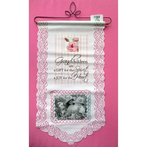 Heritage Lace Enkelkinder Foto Wandbehang 11 x 20 weiß USA Neu mit Etikett - Bild 1 von 3