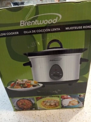 COCINA LENTA 1,5 cuartos redonda blanca 3 ajustes de calor aparato Brentwood NUEVO EN CAJA Foto 1 de 4