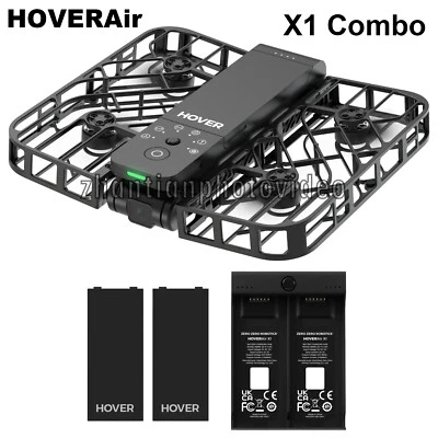 Black HOVERAir X1 Combo Self-Flying Camera Pocket-Sized Drone 120g Palm Takeoff - Image 1 of 4