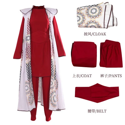 Star Wars Leia Organa Solo Rojo Juegos con disfraces Princesa Vestido Disfraces con Capa Cinturón Foto 1 de 4