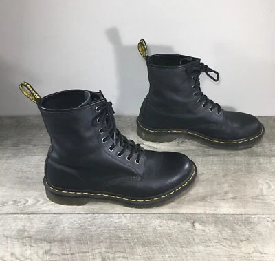 Botas de combate Dr Martens 11821 1460 de cuero negro liso para mujer talla UK 7 US 9 Doc Foto 1 de 4