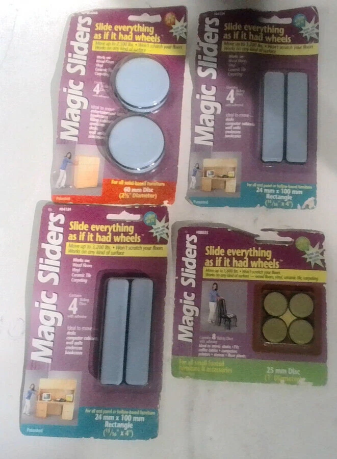 GREAT DEAL 4 Magic Sliders Heavy Duty Furniture Sliders Packs Rectangle & Round - Image 1 of 4