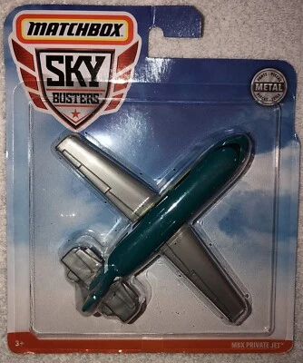 Matchbox Sky Busters MBX PRIVATE JET TURQUOISE/SILVER/YELLOW METAL PARTS 2020 - Image 1 of 3