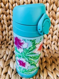 Nuova bottiglia acqua media Pottery Barn Kids acqua floreale palma fiore nuova con etichette Mackenzie - Foto 1 di 3