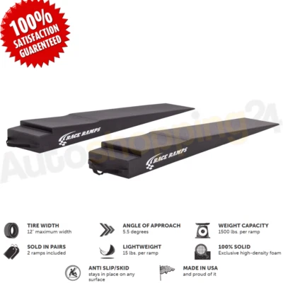 Race Ramps 7" H Trailer Ramp With Flap Cut-Out - 5.5 Degree Approach Angle - Image 1 of 4