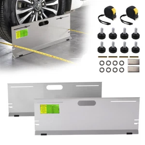 Large Wheel Alignment Tool Toe Plates Accurate Measure Tape And Conversion Chart - Picture 1 of 12