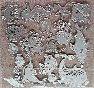 Troquel de corte Sealife 16 piezas hasta 8 cms de diámetro NUEVO - Imagen 1 de 3